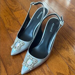 Abound Silver Slingback Heels